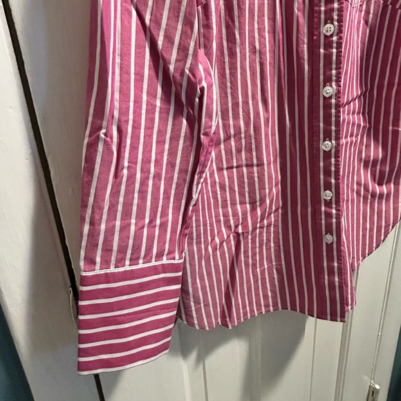 Talbots women’s pink Striped Shirt. Long sleeves. - Picture 5 of 7